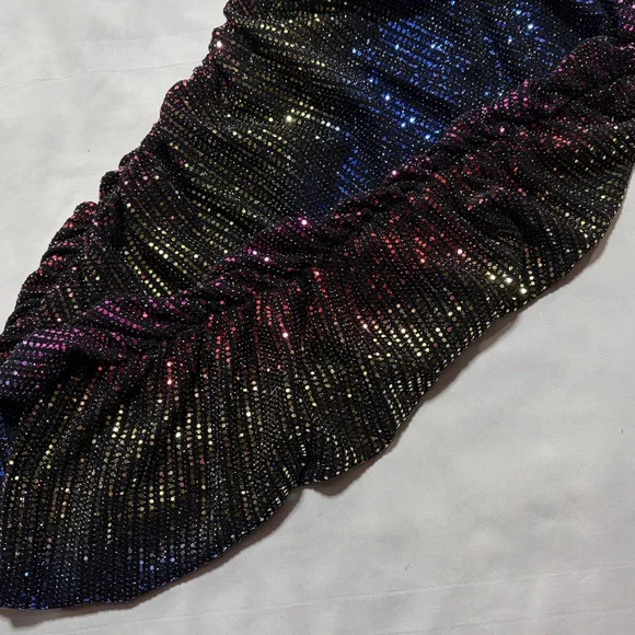 Sabora mini rouched dress glitter size small - Picture 7 of 8